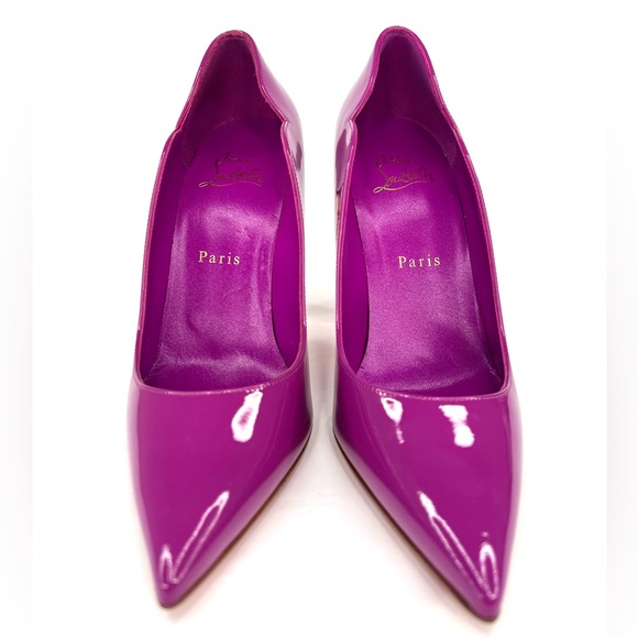 Christian Louboutin Lipchick Purple Patent Leather Kismet Pumps Size EU 37.5 - Picture 6 of 15